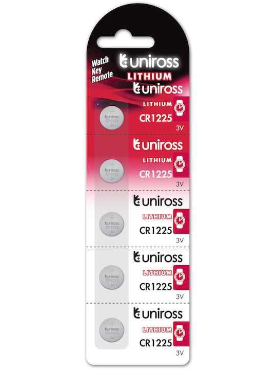 Uniross Cr1225 Button Cell Lithium Battery 5pack