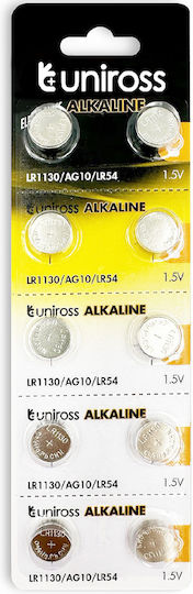 Uniross Alkalische Uhrenbatterien Lr1130 Ag10 Lr54 10er Pack