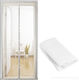 Door Mosquito Net with Velcro with Magnetic Clasp Made of White Polyester 220x110cm