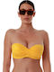 Strapless Bikini Top D Cup Κίτρινο