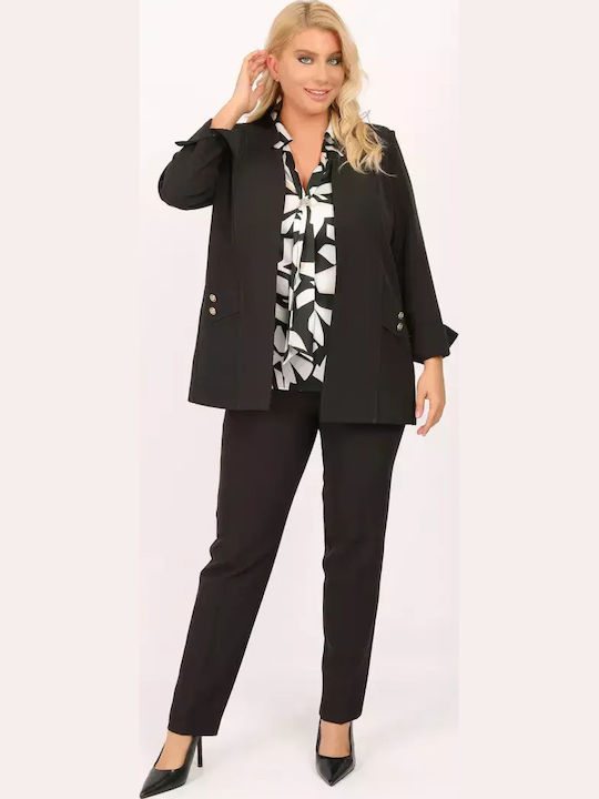 Dina Long Women's Crepe Blazer Black