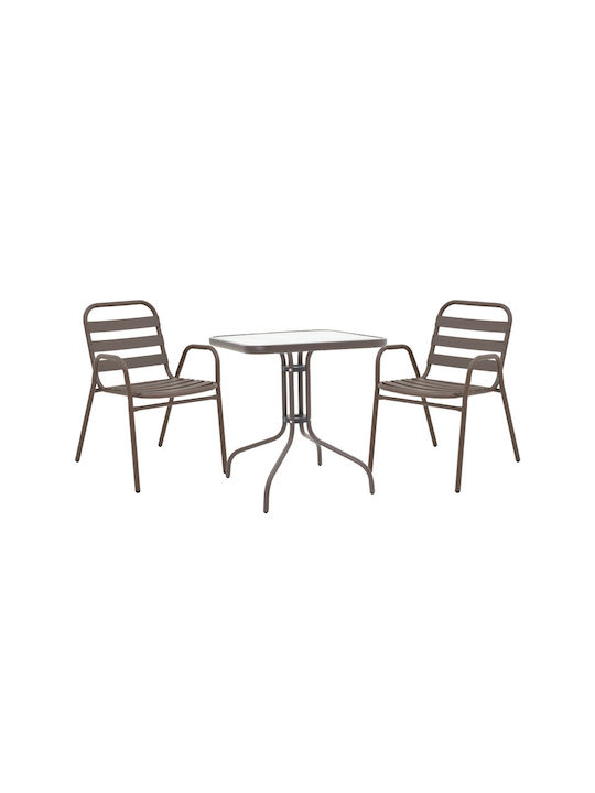 Dining Set for Small Outdoor Spaces Watson-sussie 3 Pieces Brown