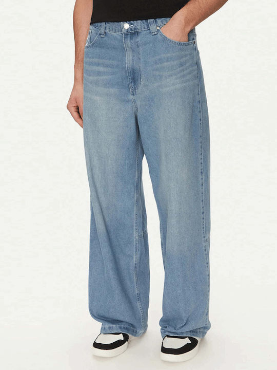 Ανδρικό Παντελόνι Τζιν με Relaxed Baggy Εφαρμογή Medium Blue, Μπλε