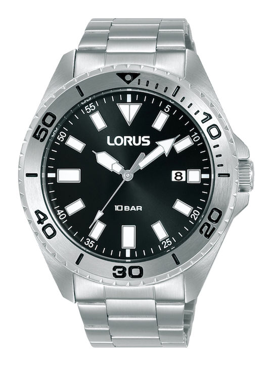 Lorus Ανδρικό Ρολόι Μπαταρίας με Ασημί Μεταλλικό Μπρασελέ