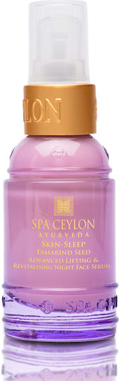 Spa Ceylon Skin-Sleep Tamarind Seed Beruhigend & Anti-Aging Serum Gesicht & Augen mit Hyaluronsäure für Straffung & Strahlkraft 30ml