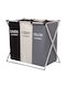 ACP Set Stoff Wäschekörbe Klappbar mit Deckel 60x38x68cm Mehrfarbig