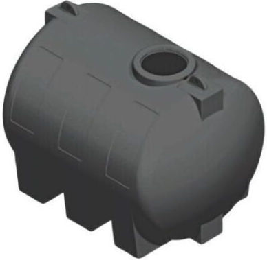 Plastică Depozit Apă / Petrol Cilindric Orizontal 3000lt Neagră