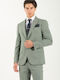 Summer Men's Suit with Vest Green