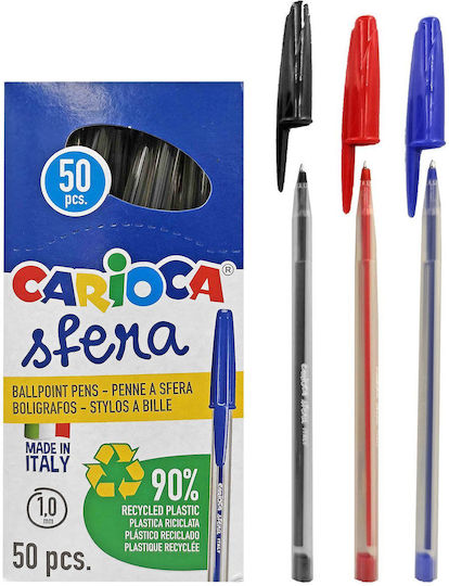 Carioca Pen Ballpoint 1mm with Blue Ink 41643 (Μiscellaneous Designs/Colors)