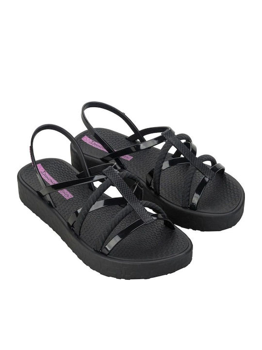 Diversa Flatform Γυναικεία Σανδάλια Flatforms Μαύρα
