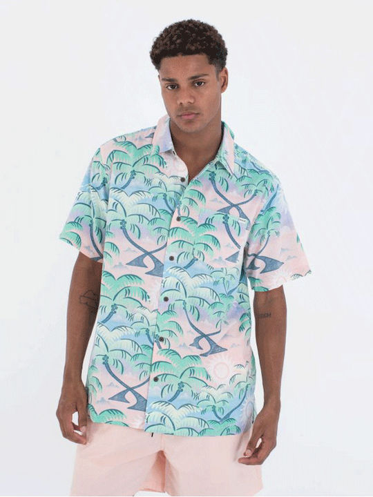 Hurley Къс ръкав Памучен Риза Candy Pink