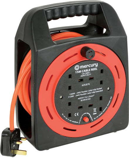 Mercury 4-gang Extension Reel 15.0m 429.876uk