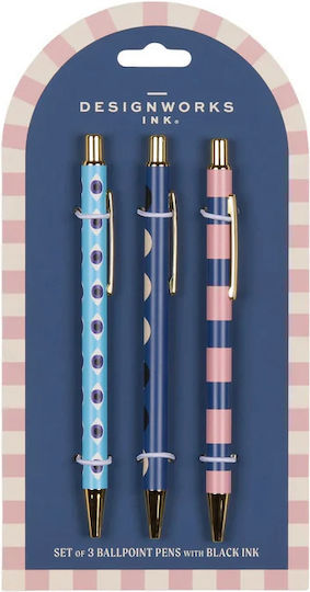 Комплект химикалки Designworks Ink 3 бр. Dopo Eye-Moon-Stripes