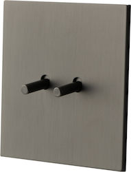 Greylux Metal Switch Vichema 2gang 2way 10a Matte Grey Greylux Metal Switch Vichema 2gang 2way 10a Matte Grey