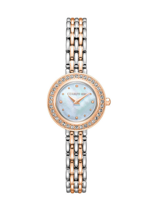 Cerruti Crystals Ceas de Damă cu Rose Gold Brățară Metalică