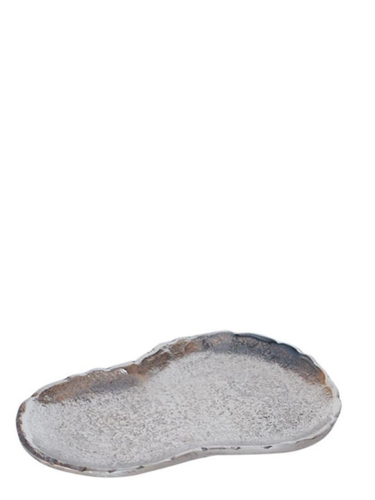 Atmosphera Dekorative Runde Aluminium Platte Silber 10x10x1,5cm