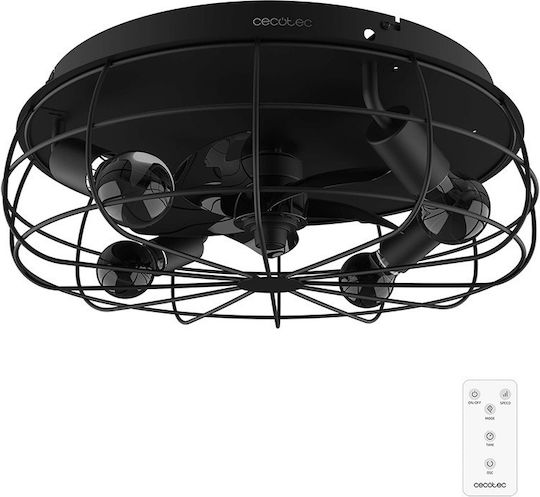 Cecotec EnergySilence Lampaero 600 Iron Design Πλαφονιέρα 28cm με Φως Μαύρη
