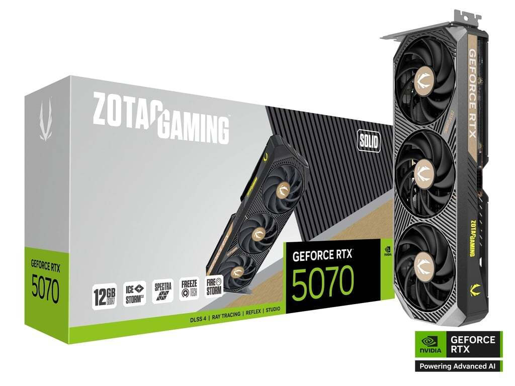 Zotac GeForce RTX 5070 12GB GDDR7 SOLID Κάρτα Γραφικών