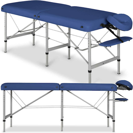 Habys Alu 60 Vinyl Flex K012 Aluminum Portable Blue Massage and Physiotherapy Bed 90x60cm