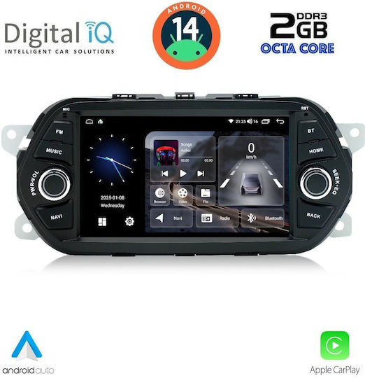 Digital IQ Auto-Audiosystem für Fiat E-Commerce-Website 2015-2023 (Bluetooth/USB/AUX/WiFi/GPS/Apple-Carplay/Android-Auto) mit Touchscreen 7"