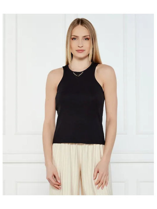 Women's Cotton Sleeveless Black Top