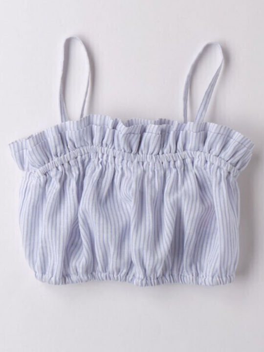 Kinder-Crop-Top Kurzarm Optical White