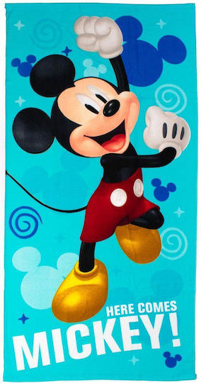 Dimcol Kids Beach Towel Light Blue Mickey 140x70cm