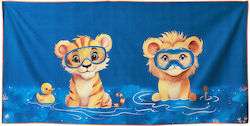 Kiokids Πετσέτα Παραλίας Microfiber Safari Fun Blue 75x150εκ 4828
