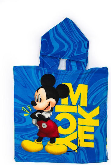 Dimcol Πόντσο Θαλάσσης Quick Dry Disney Home Mickey 93 50x100 Blue 100% Microfiber