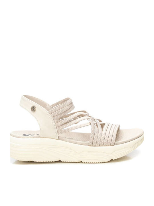 Xti Women's Flat Sandals in Ecru Color