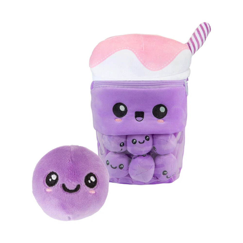 Lithyc Bubble Tea Plüschtier 24 Cm – Weiches Perlmilchtee-Kissen In Braun – Ideal Als Geschenk & Deko – Inkl. Unsichtbarem Reißverschluss