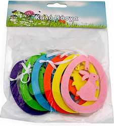 Bunte Filz-Hasen-Ei-Anhänger 8x6,5cm Set aus 6 3epx50 Bunte Filz-Hasen-Ei-Anhänger 8x6,5cm Set aus 6 3epx50