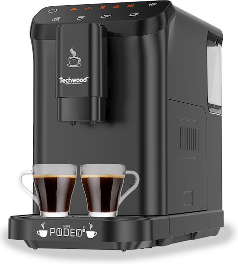 Techwood Αυτόματη Μηχανή Espresso 1350W Πίεσης 15bar με Μύλο Άλεσης Καφέ TCA-1315AEX