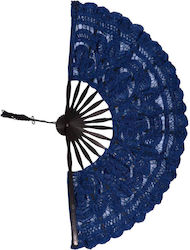 Silk Fashion Handgemachte Βεντάλια Blaue 22cm