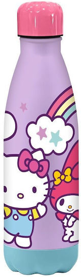 Kids Licensing Παιδικό Παγούρι Hello Kitty Ανοξείδωτο με Βιδωτό Καπάκι Non Spill Γκρι 700ml