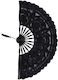 Silk Fashion Handmade Black Fan 27cm