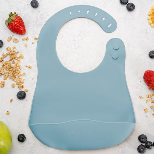 AppeKids Bavetă Silicon cu Buzunar Aqua Blue