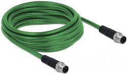 Delock Netzwerkkabel M12 4-polig D-codiert St zu St TPU 5 m Delock Netzwerkkabel M12 4-polig D-codiert St zu St TPU 5 m