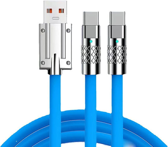 Leewello USB 2.0 Cable USB-C male - USB-A 100W Blue 1.2m