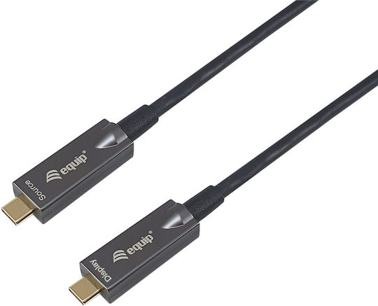 Equip Braided USB 3.2 Video Cable USB-C male - USB-C 45W PD Χρυσό 15m 119463