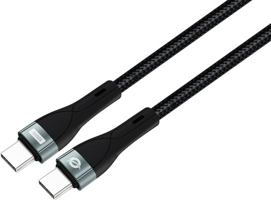 Conceptronic Regular USB 2.0 Cablu USB-C bărbătesc - USB-C 100W Negru 1.2m (ETTA01B12)