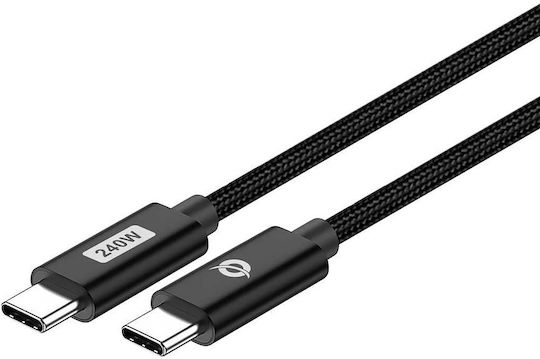 Conceptronic USB 2.0 Cable USB-C male - USB-C 240W PD Μαύρο 1.2m ETTA03B12