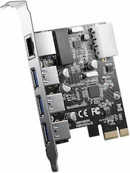 Orico Pci Express Card 3xusb3.0 1xgb Lan Pnu-3a1r