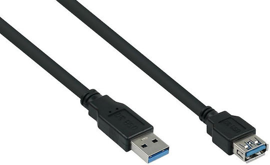 Kabelmeister USB 3.0 Cable USB-A male - USB-A female Μαύρο 1m UK30P-ASA-010S