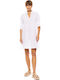 Women's Beachdress Pink Label Dress Cut Embroidery White Regular Fit Cotton