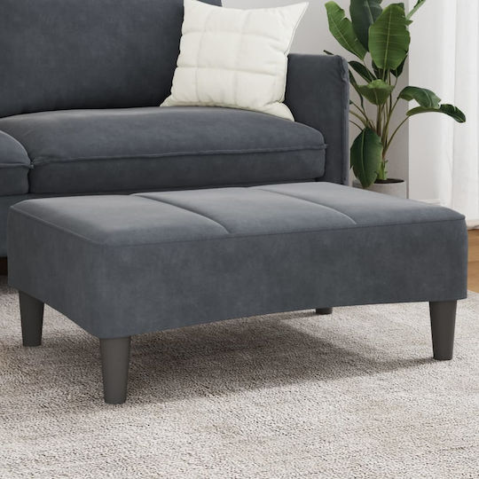 Samt Fußhocker Dunkelgrau 77x55x31cm