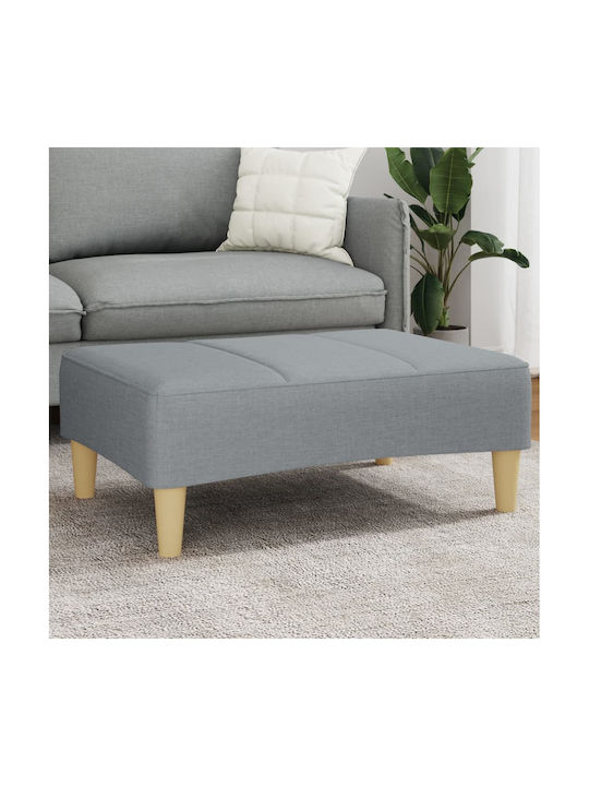 Fabric Upholstered Footstool Light Gray 77x55x31cm