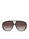 Fano Unisex Sonnenbrillen mit Schwarzem Horn umrandetem Rahmen und Schwarzem Glas