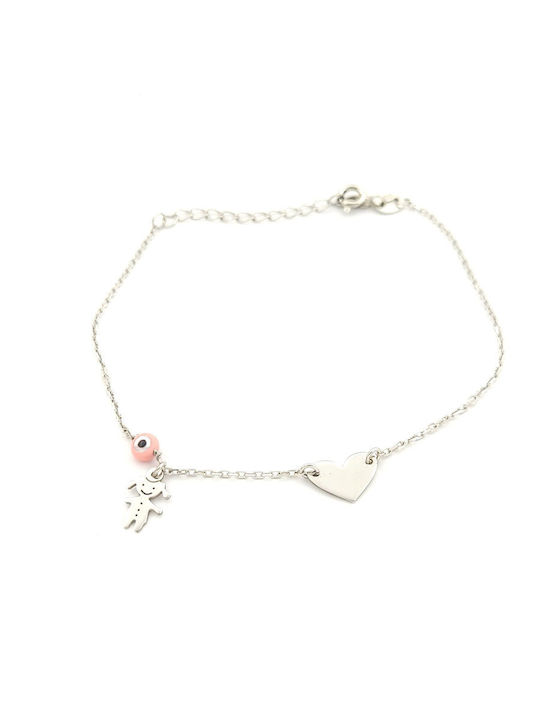 Women's Bracelet with Eye Design in Silver Gold Plated 20cm