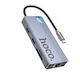 Hoco HB52 Wow USB-C Докинг станция с HDMI 4K PD Етърнет Сив